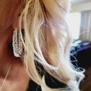 New Boutique item lightweight bling hoop earrings